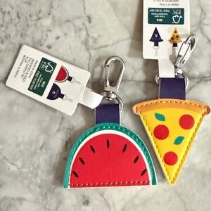 ALDI Quarter Holder Watermelon and Pizza Keychain Set - sold as a pair